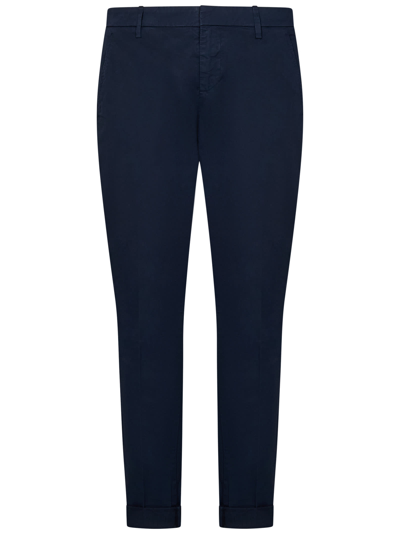 Dondup Mid-rise Slim-cut Chinos In Blu Inchiostro