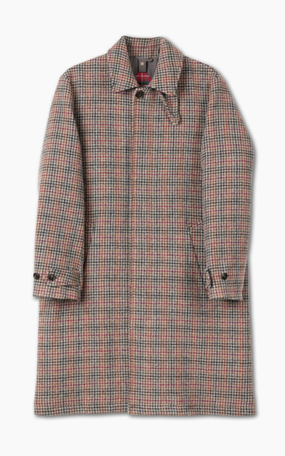 Baracuta P.wool Paul Coat In Houndstooth Grey