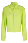 Mm6 Maison Margiela Woman Shirt Lime Green Size 8 Cotton In Lime