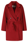 Max Mara Double-breasted Belted Coat In Rosso