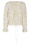 Ulla Johnson Cora Cotton And Silk-blend Voile Blouse In Ivory Ivo