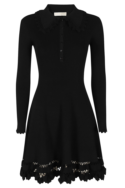 Ulla Johnson Cybil Embellished-hem Knit Mini Dress In Black