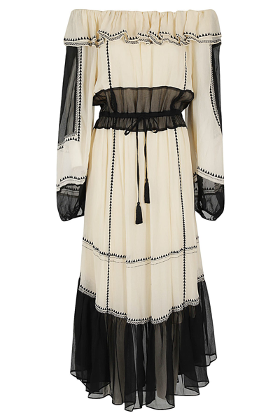 Ulla Johnson Ruffle-detailing Silk Dress In Neutrals