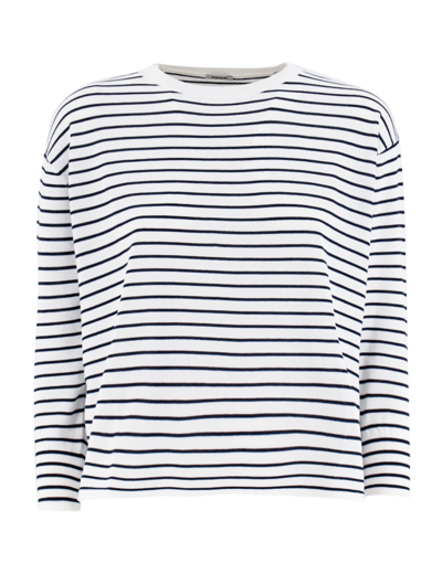 Aspesi Jumper In Riga Blu/blue Stripe