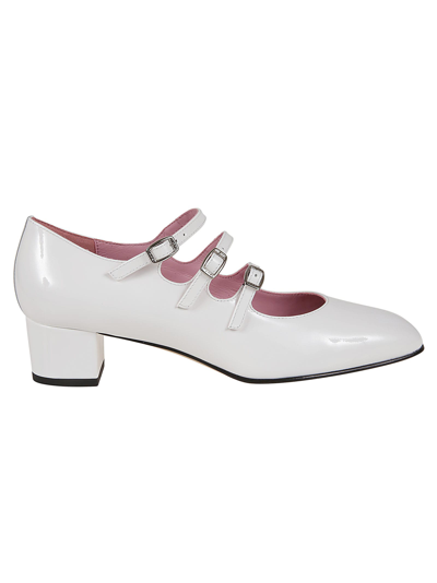 Carel Kina Ballerinas In Cuir Vernis Blanc