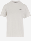 Coperni Crew Neck Ribbed Profiles Short Sleeves Cotton T-shirt In Optic White