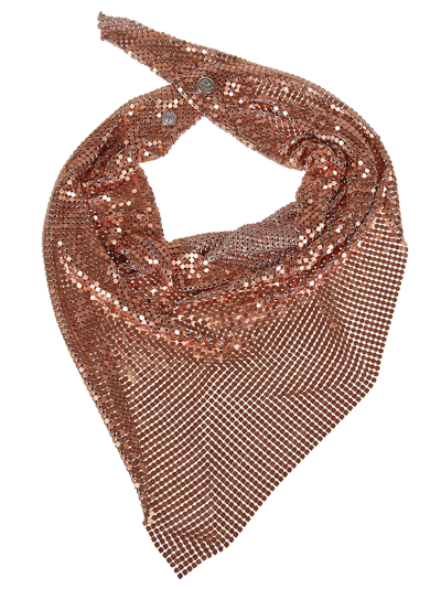 Rabanne Paco  Chainmail Triangle Shape Handkerchief Scarf In Copper