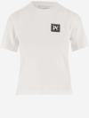 Palm Angels Logo Print Cotton T-shirt In White