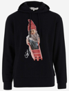 Jw Anderson Graphic Hooded Sweatshirt With Gnome Motif In Black