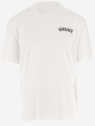 VERSACE COTTON T-SHIRT WITH LOGO