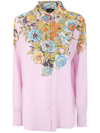 Etro Floral-print Crepe De Chine Shirt In Multi