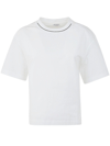 Brunello Cucinelli Monili Crewneck Short-sleeve T-shirt In White