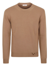 Valentino Cashmere Sweater With Stud In Cammello