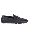 Valentino Vlogo Signature Leather Driving Shoes In Marine Rubin