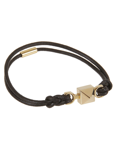 Valentino Garavani Leather Bracelet Rockstud In No Nero