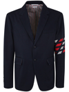 Thom Browne Unconstructed Classic Sport Coat - Fit 1 - With 4 Bar In 4 Bar Repp Stripe Silk Cotton Mogador In Rwbwht