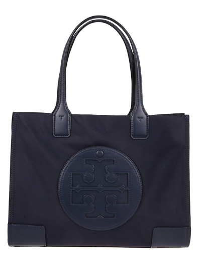 Tory Burch Ella Small Tote In Tory Navy