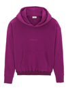 Saint Laurent Logo Embroidered Long-sleeved Hoodie In Fuchsia