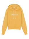 Saint Laurent Biologic Cotton Oversize Sweatshirt With Embroidered Logo In Jaune Naturel