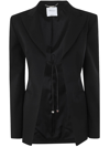 Blumarine Single-breasted Jacket With V-neckline In Black