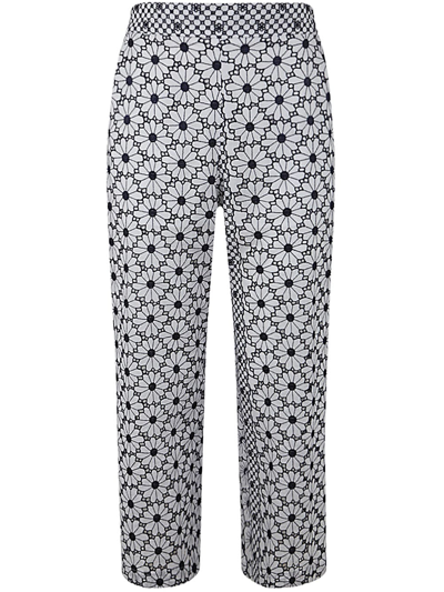 Mantù Cropped Trousers In White Blue