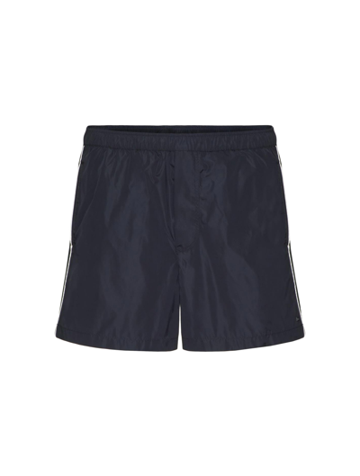 Valentino Stud-detail Swim Shorts In Navy