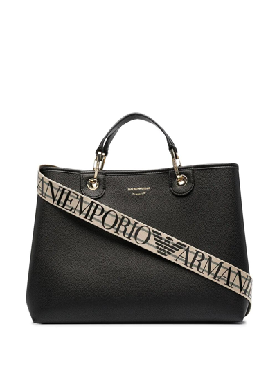 Emporio Armani Shopping Bag In Black