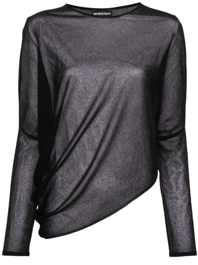 Emporio Armani Fine-knit Jumper In Black