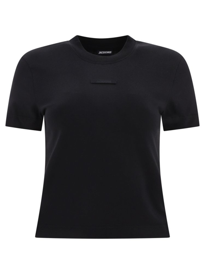Jacquemus Baci Cotton T-shirt In Black