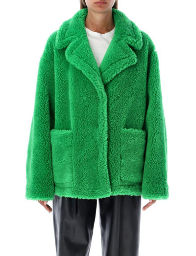 Stand Studio Azalea Faux Fur Cloudy Jacket In Green