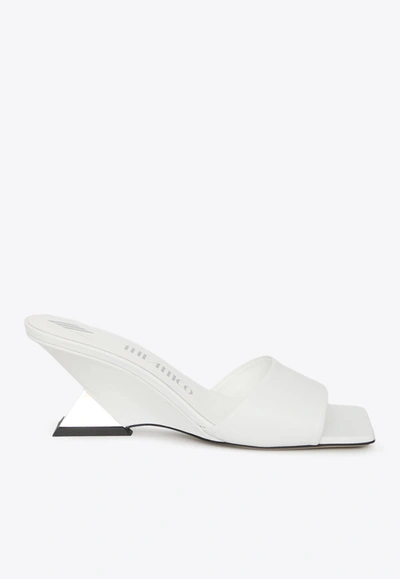 Attico Cheope 60mm Napa Leather Mule Sandals In White