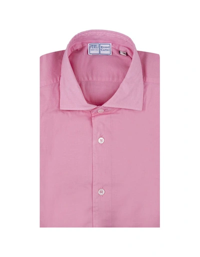 Fedeli Pink Poplin Classic Shirt