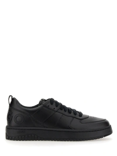 Hugo Boss Leather Sneaker In Black