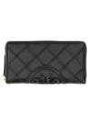 Tory Burch Fleming Zip Continental Wallet In Black