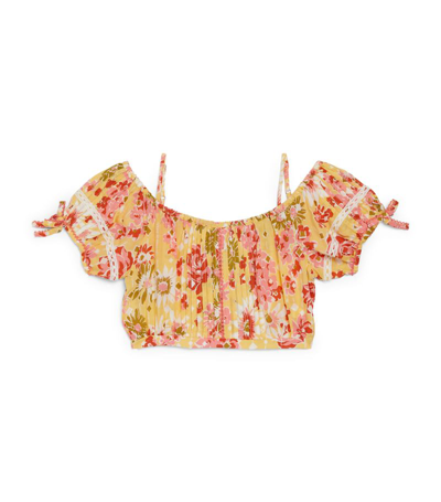 Poupette St Barth Kids' Bonny Crop Top (4-10 Years) In Yellow