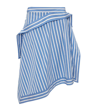 Jw Anderson Striped Handkerchief Midi Skirt In Blue