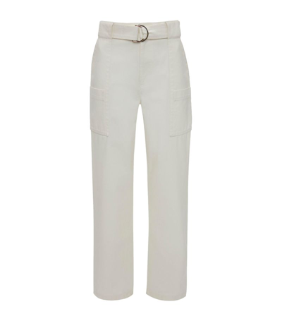 Jw Anderson Wide-leg Cotton Cargo Trousers In White