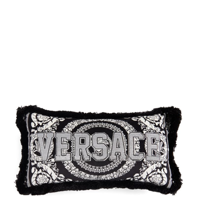 Versace La Greca Cushion (25cm X 45cm) In Black