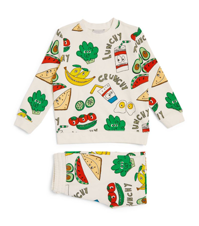 Stella Mccartney Kids' Crunchy Lunchy 卫衣和短裤套装 In Ivory