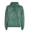 WHYAT WHYAT WASHED-EFFECT EMBROIDERED LOGO HOODIE