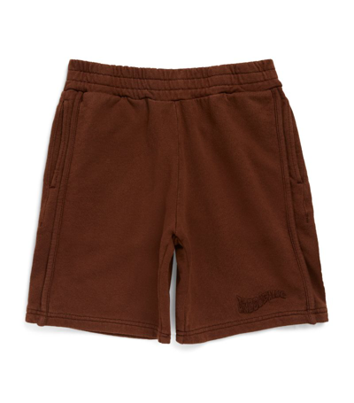 Jacquemus L'enfant Kids'  Cotton Logo Shorts (4-12 Years) In Brown