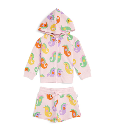 Stella Mccartney Kids Girls Pink Cotton Seahorse Shorts Set