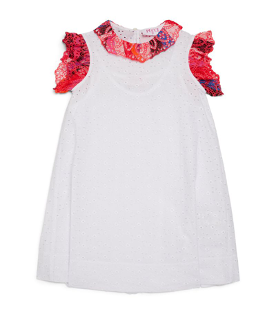 Pucci Junior Kids' Broderie-anglaise Cotton Dress In White