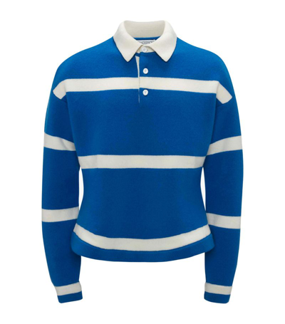 Jw Anderson Striped Polo Sweater In Blue