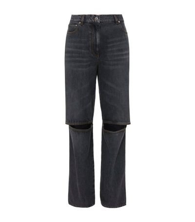 Jw Anderson Cut-out Bootcut Jeans In Grey