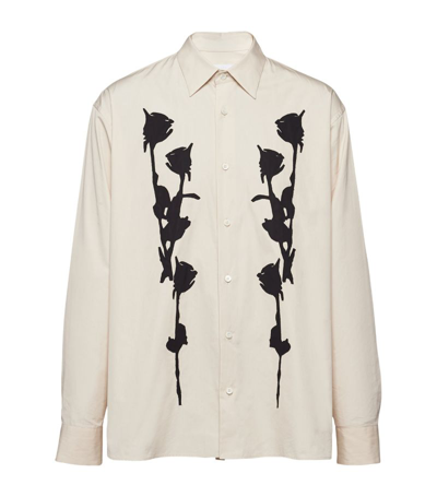 Prada Cotton Floral-appliqué Shirt