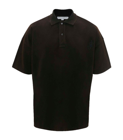 Jw Anderson Oversized Polo Shirt In Brown