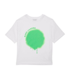 Marc Jacobs Kids' Big Spray Spot Organic Cotton T-shirt In White,green