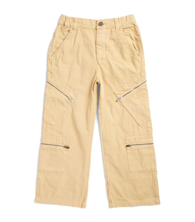 Jacquemus L'enfant Kids'  Cotton Cargo Trousers (4-12 Years) In Beige