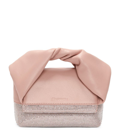 Jw Anderson Mini Leather Twister Top-handle Bag In Pink